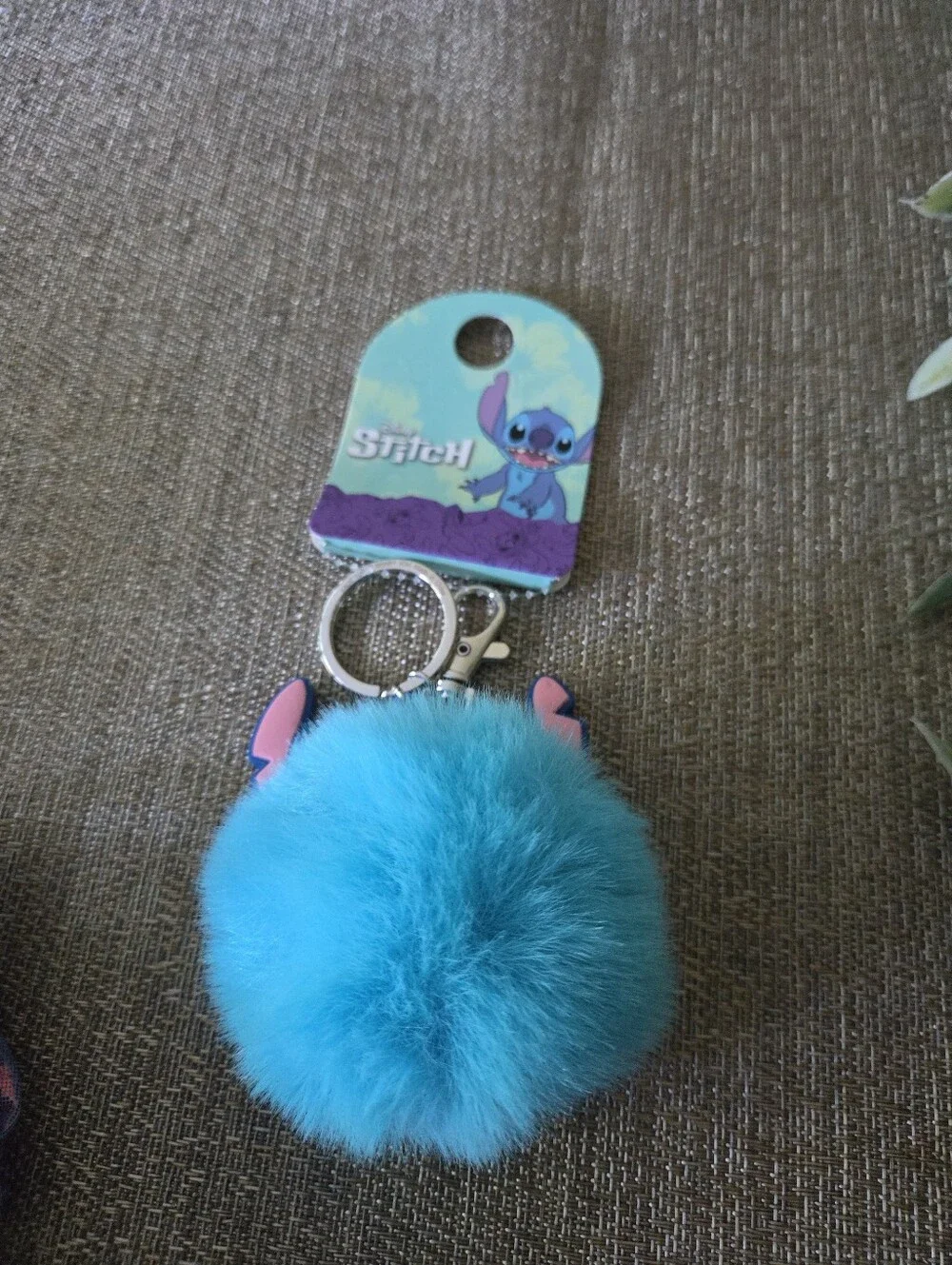 Stitch Kids Blue Pom Keychain, Hair Accessory And Necklace Set.